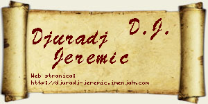 Đurađ Jeremić vizit kartica
